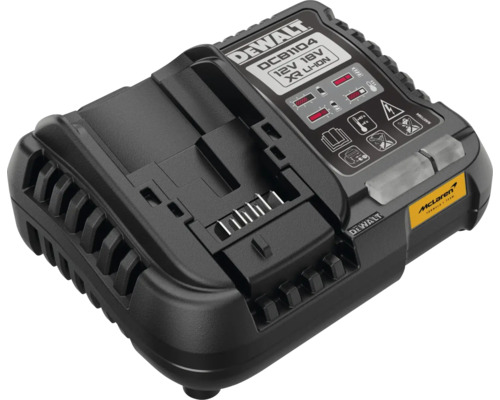 Încărcător DeWalt DCB1104 pentru baterii XR lithium-ion de 12 Volt și 18 Volt cu McLaren Formula 1 Team Logo.