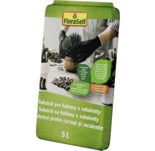 Substrat FloraSelf pentru cactuși și suculente 5 litri, substrat special cu nisip de cuarț, pH optimizat și oligoelemente.
