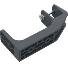 Suport de fixare din plastic gri închis cu șurub și piuliță pentru montarea panourilor.