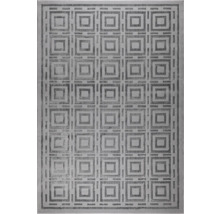 Covor cu model geometric din pătrate concentrice în culoarea gri.