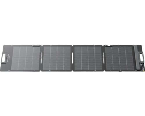 Panou solar portabil și pliabil EcoFlow cu patru segmente și mânere de transport integrate pentru alimentare mobilă cu energie.