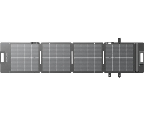 Panou solar portabil pliabil EcoFlow Light de 110 Watt cu patru segmente și mânere de transport.