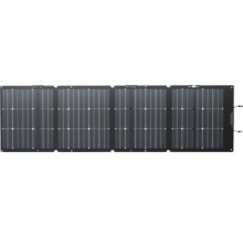 Set de panouri solare pliabile cu patru module conectate și cabluri integrate.
