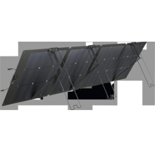 Panou solar portabil pliabil cu patru segmente și suporturi integrate pentru o orientare optimă