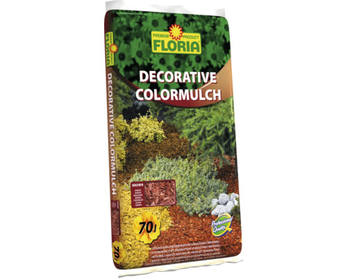 Mulci decorativ colorat Floria, maro, sac de 70 litri pentru amenajarea grădinii și a straturilor.