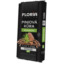 Scoarță de pin decorativă Floria Premium, granulație 25 până la 45 milimetri, sac de 45 litri.