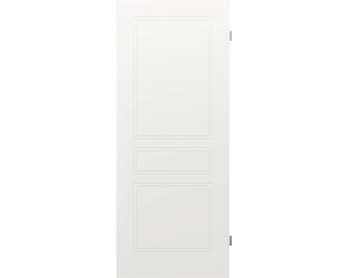 Ușă de interior albă cu trei panouri rectangulare.