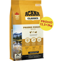 Hrană uscată pentru câini Acana Classics Prairie Poultry cu pui, susține imunitatea și digestia, sac de 14,5 kilograme cu 2 kilograme gratis.