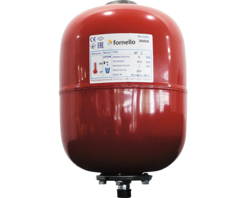 Vas de expansiune cu membrană Fornello roșu pentru sisteme de încălzire cu membrană EPDM.