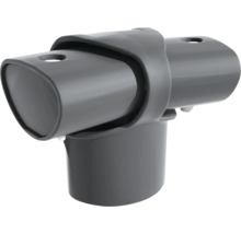 Conector în T din plastic pentru țevi rotunde.