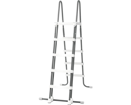 Scară autoportantă pentru piscină din oțel cu trepte din plastic pentru piscine supraterane.