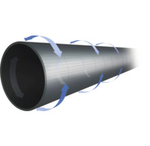 Ilustrație a unei țevi de ventilație cu săgeți care reprezintă fluxul de aer și circulația.