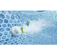 Duză de admisie pentru piscină cu circulație a apei și tehnologie de hidro-aerare într-o piscină cu model fagure.