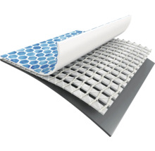 Secțiune transversală a unei membrane de piscină armate cu model hexagonal și armătură din plasă.