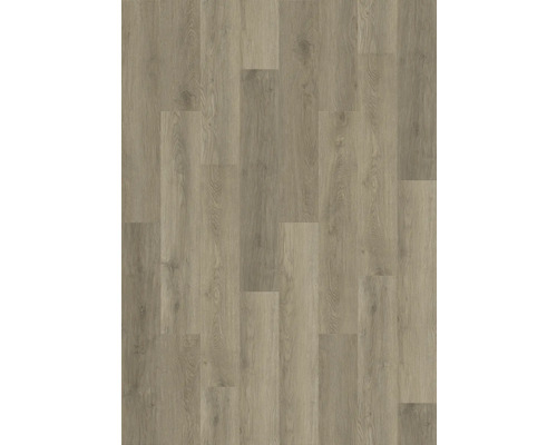 Pardoseală laminată sau vinil cu aspect de stejar, textură de lemn vizibilă și noduri, design tip placă.