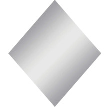 Oglindă pătrată fără ramă, în formă de romb, pentru montare pe perete.