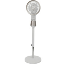Ventilator cu picior BE COOL cu bază rotundă, tijă telescopică reglabilă pe înălțime și panou de comandă pe carcasă.