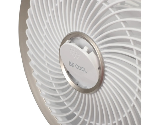 Vedere detaliată a grilei de ventilator cu BE COOL Logo.