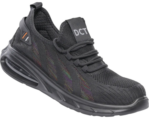 Pantof de protecție negru stil sneaker cu DCT Logo și amortizare vizibilă a tălpii