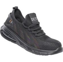 Pantof de protecție DCT negru tip sneaker din plasă cu talpă groasă și pernă de aer.