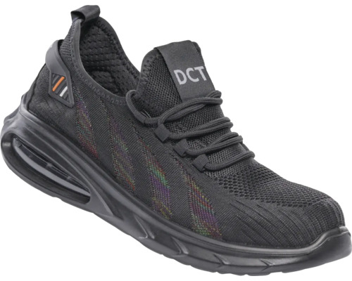 Pantof de protecție DCT negru tip sneaker din plasă cu talpă groasă și pernă de aer.