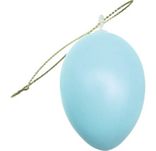 Ou de Paște albastru cu agățătoare pentru decorațiuni de Paște.