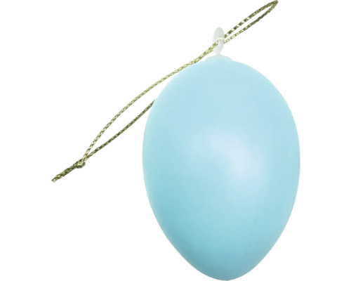 Ou de Paște albastru cu agățătoare pentru decorațiuni de Paște.