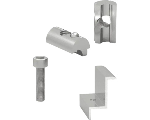 Set de piulițe pentru canal cu suport în Z și șurub cu cap imbus din metal.