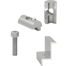 Set de piulițe pentru canal cu suport în Z și șurub cu cap imbus din metal.