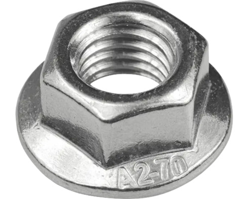 Piuliță hexagonală cu flanșă din oțel inoxidabil A2-70.