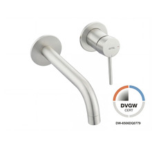 Baterie încastrată pentru lavoar Avital cu aspect de inox periat, pipă și manetă separate, certificare DVGW.