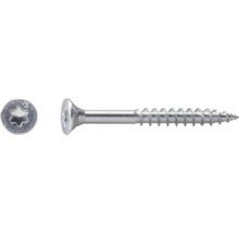 Șurub pentru lemn cu cap înecat, amprentă Torx și filet parțial din oțel zincat.