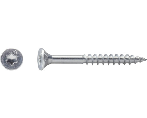 Șurub cu cap înecat cu amprentă Torx și filet parțial.