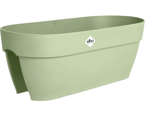 Ghiveci pentru balcon din plastic pentru balustradă cu Elho Logo.