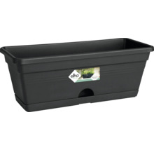 Jardiniere elho din plastic cu farfurie integrată, dreptunghiulară, antracit.