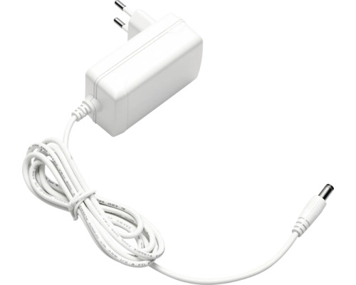 Adaptor de alimentare alb cu cablu și mufă cilindrică
