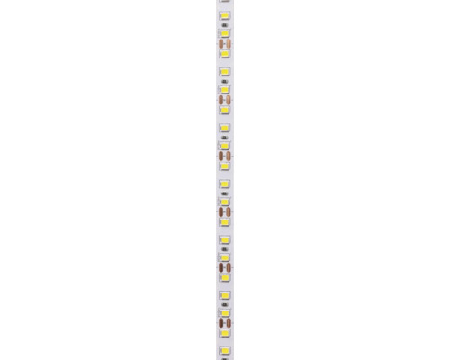 Bandă LED flexibilă de 12 Volți cu marcaje de tăiere și cipuri LED vizibile.