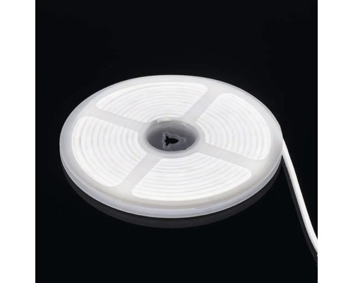 Bandă LED flexibilă cu aspect de neon pe o rolă din plastic.
