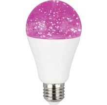 Bec LED E27 cu efect sclipitor roz pentru iluminat decorativ