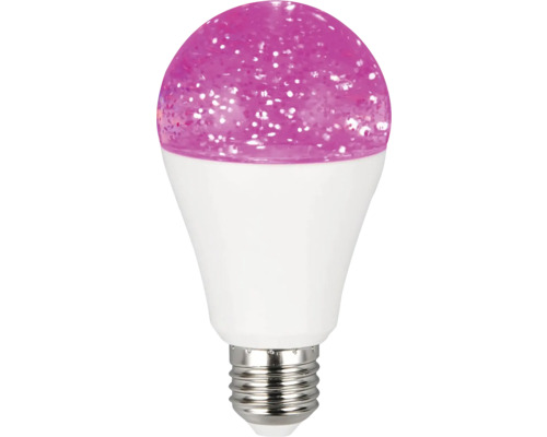 Bec LED E27 cu efect sclipitor roz pentru iluminat decorativ