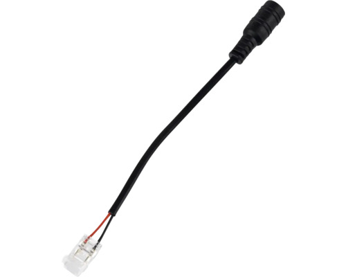 Cablu adaptor pentru benzi LED cu mufă DC și conector transparent.