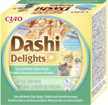 Hrană complementară pentru pisici Ciao Inaba Dashi Delights, ton cu fulgi de bonito, fără cereale, Dolphin Safe.