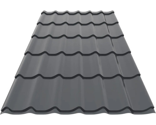 Tablă de acoperiș din oțel cu profil de țiglă în culoarea antracit