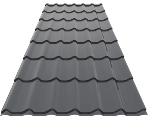 Tablă metalică pentru acoperiș cu profil de țiglă.