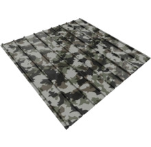 Tablă trapezoidală metalică cu model de camuflaj.