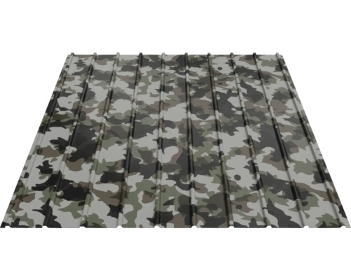 Tablă profilată trapezoidală din metal cu model de camuflaj pentru acoperiș și perete.