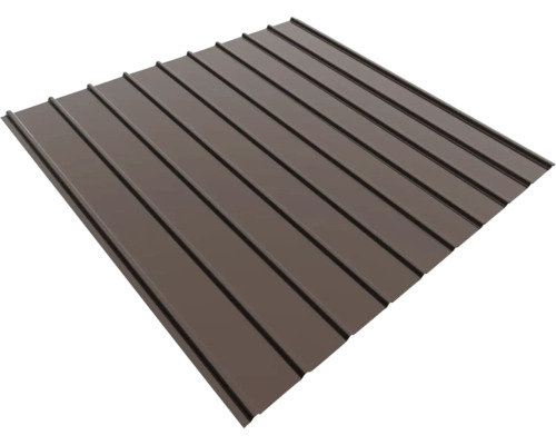 Tablă cutată din metal maro pentru acoperiș și perete.