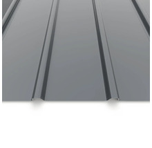 Tablă cutată din oțel de culoare antracit cu suprafață netedă pentru acoperiș și perete.