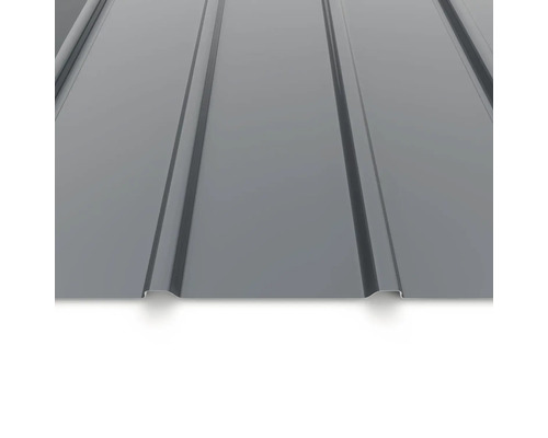 Tablă cutată din oțel de culoare antracit cu suprafață netedă pentru acoperiș și perete.