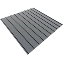 Tablă profilată cu aspect de falț din metal pentru acoperiș și perete, antracit.